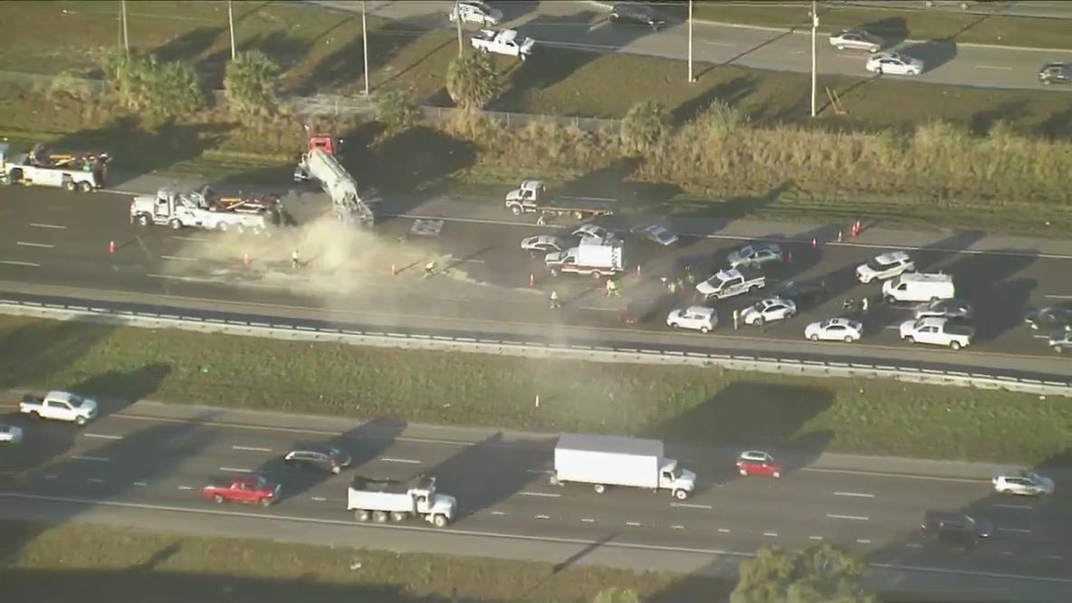 CHOPPER VIDEO: Crash with possible spill causing major backups on I-4 in Orlando